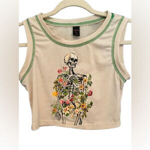 Floral Skeleton Graphic Tank Top